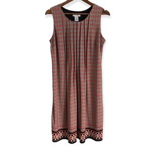 Vintage North Style Abstract Accordion Pleated Sleeveless Dress Size 10